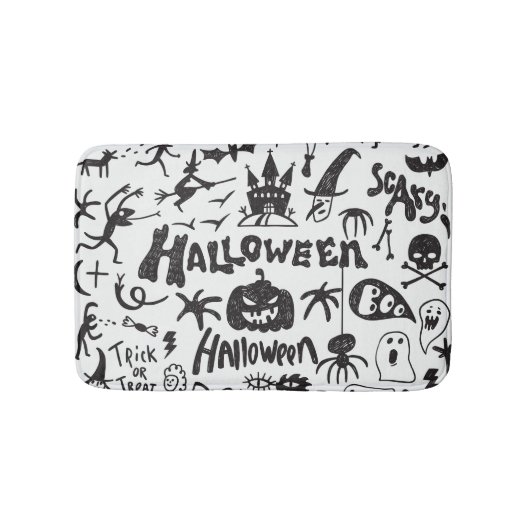 ハロウィーンモンスタードードルおもしろい バスマット (正面)