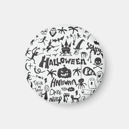 ハロウィーンモンスタードードルおもしろい マグネット (正面)