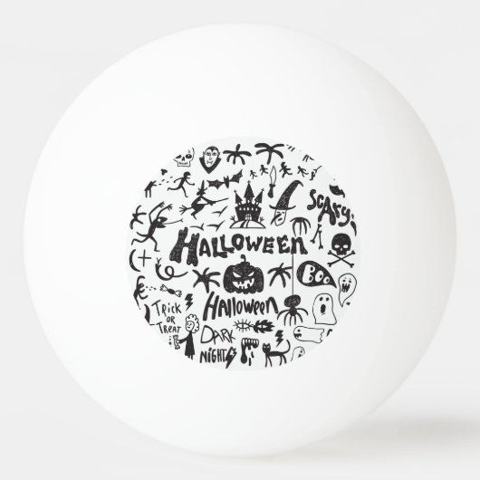 ハロウィーンモンスタードードルおもしろい 卓球ボール (正面)