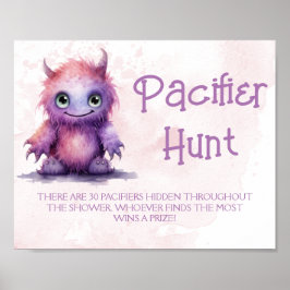 ハロウィーンモンスターパシファイア狩りベビーシャワーゲーム ポスター