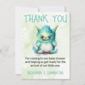 ハロウィーンモンスターボーイベビーシャワーサンキューカード 招待状 (正面)