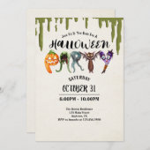 ハロウィーンモンスターレターズハローウィンパーティ 招待状 (正面/裏面)
