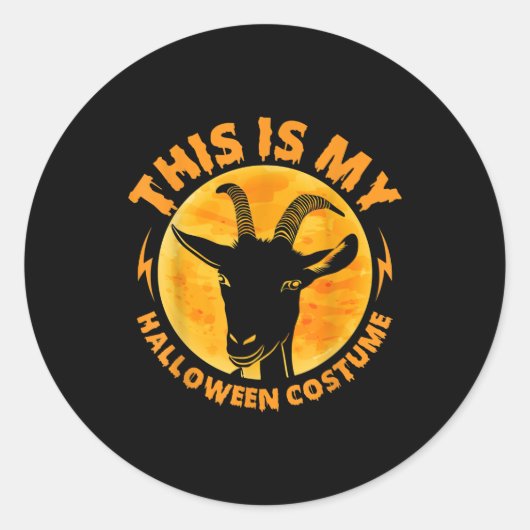 ハロウィーンヤギコスチュームズヤおもしろいギ農業農家 ラウンドシール (正面)