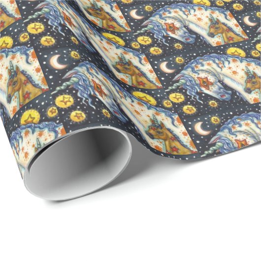 ハロウィーンユニコーン，スターホース&子馬ファンタジー ラッピングペーパー (ロールコーナー)