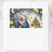 ハロウィーンユニコーン，スターホース&子馬ファンタジー 長方形シール (バッグ)