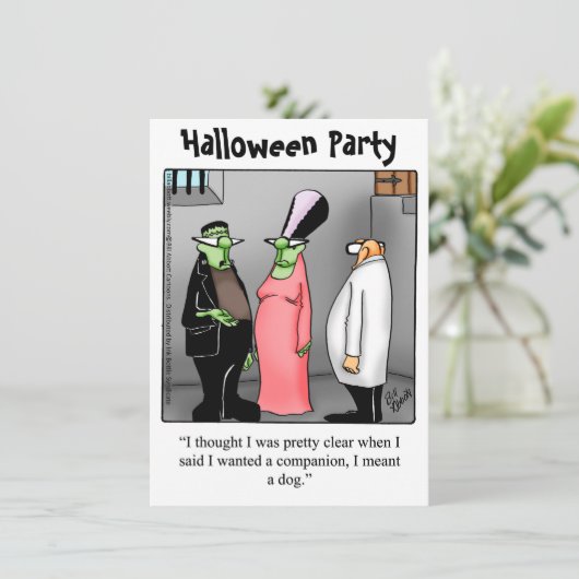 ハロウィーンユーモアパーティの招待状「斑点」 招待状 (スタンド正面)