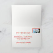 「ハロウィーンユーモア/未知のバイクもしくは自転車に乗る人」/スケルトンカード カード (内部)