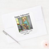 ハロウィーンユーモア"現金のみ"ステッカー スクエアシール (封筒)