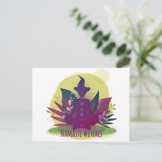 ハロウィーンヨガナマステウィッチ ポストカード (スタンド正面)