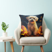 ハロウィーンヨーキプーとカボチャ怖い クッション (椅子)