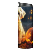 ハロウィーンヨーキプーとカボチャ怖い タンブラー (回転右)