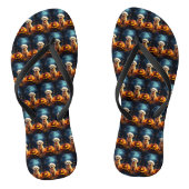 ハロウィーンヨーキプーとカボチャ怖い ビーチサンダル (ソール)