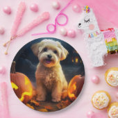 ハロウィーンヨーキプーとカボチャ怖い ペーパープレート (パーティー)