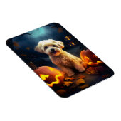 ハロウィーンヨーキプーとカボチャ怖い マグネット (右側)