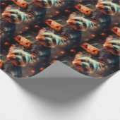 ハロウィーンヨークシャーテリアカボチャ怖い ラッピングペーパー (角)