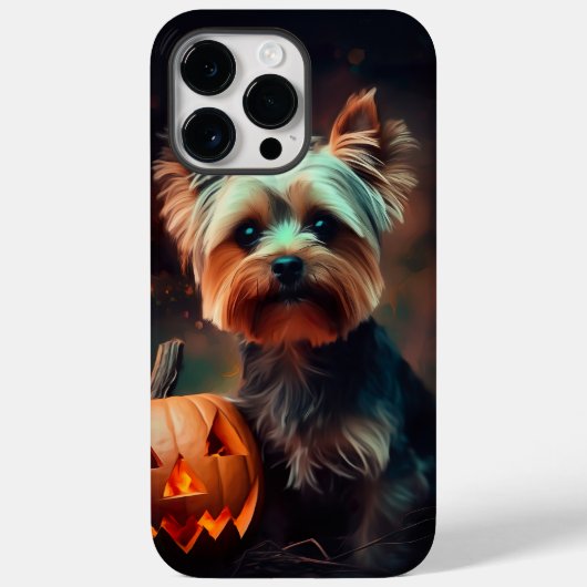 ハロウィーンヨークシャーテリアカボチャ怖い Case-Mate iPhoneケース (裏面)