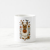 ハロウィーンヨークシャーテリアフラワーハロウィーン コーヒーマグカップ (中央)