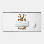 ハロウィーンヨークシャーテリアフラワーハロウィーン デスクマット (キーボード&マウス)
