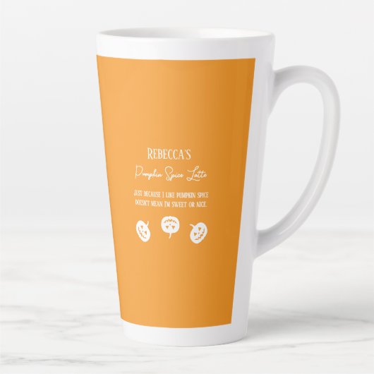 ハロウィーンライトオレンジカボチャのスパイススウィートまたはニース カフェラテマグ (右)