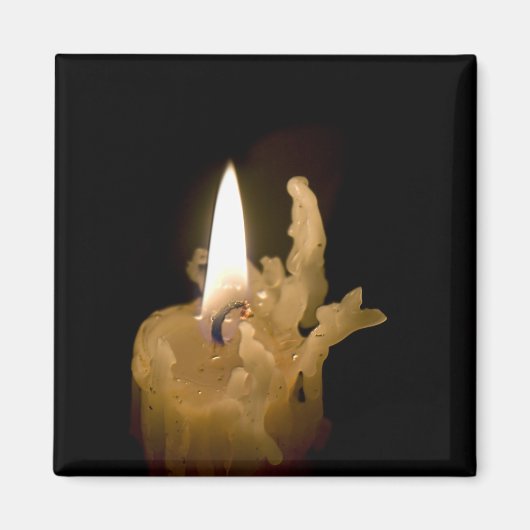 ハロウィーンライトキャンドルと燃えた芯 マグネット (正面)