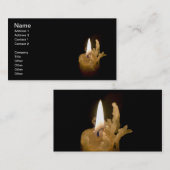 ハロウィーンライトキャンドルと燃えた芯 名刺 (正面/裏面)