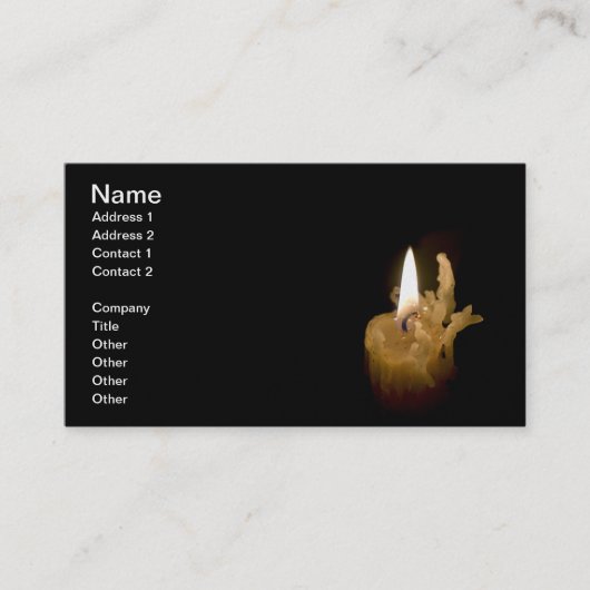 ハロウィーンライトキャンドルと燃えた芯 名刺 (正面)