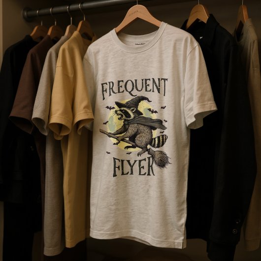 ハロウィーンラクーンおもしろいウィザーモダンド トライブレンドＴシャツ