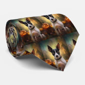 ハロウィーンラットテリアとカボチャ怖い ネクタイ (ロール)
