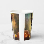 ハロウィーンラットテリアとカボチャ怖い 紙コップ (左)