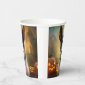 ハロウィーンラットテリアとカボチャ怖い 紙コップ (右)