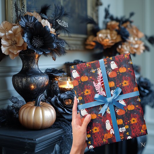 ハロウィーンラッピング紙と不気味なかわいいデザイン ラッピングペーパー