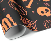 ハロウィーンラッピング紙キッズキュートオレンジブラック ラッピングペーパー (ロールコーナー)