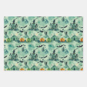 ハロウィーンラッピング紙フラットシートセット3 ラッピングペーパーシート (正面3)