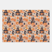 ハロウィーンラッピング紙フラットシートセット3 ラッピングペーパーシート (正面)