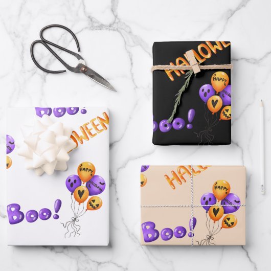 ハロウィーンラッピング紙，ギフトラッピング ラッピングペーパーシート (正面)
