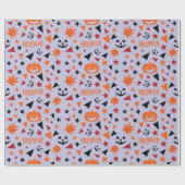 ハロウィーンラッピング紙：パンプキ離れ、、星 ラッピングペーパー (フラット)