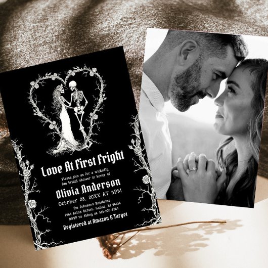 ハロウィーンラブアットファースト右パーツブライダルシャワー 招待状