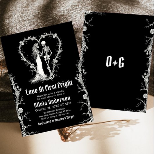 ハロウィーンラブアットファースト右パーツブライダルシャワー 招待状