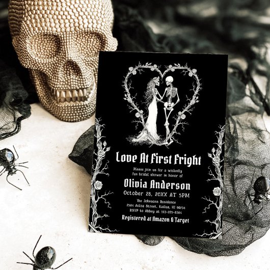 ハロウィーンラブアットファースト右パーツブライダルシャワー 招待状