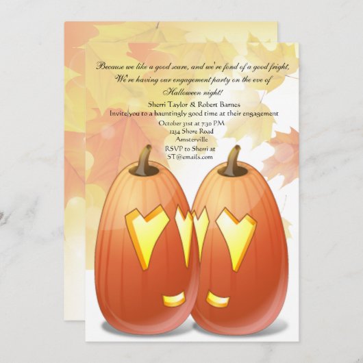 ハロウィーンラブパーティの招待状 招待状 (正面/裏面)