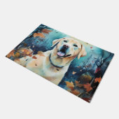 ハロウィーンラブラドールカボチャ怖 ドアマット (アングル)