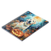 ハロウィーンラブラドールカボチャ怖 ノートブック (左側)