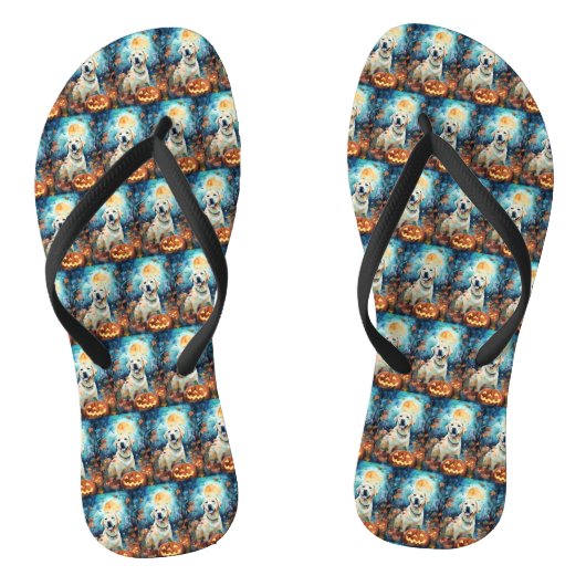 ハロウィーンラブラドールカボチャ怖 ビーチサンダル (ソール)