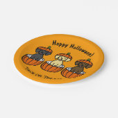 ハロウィーンラブラドールパピースアンドパンプキンス ペーパープレート (アングル)