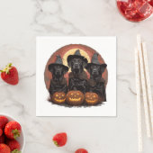 ハロウィーンラブラドールレトリエバードッグスウィッチハット スタンダードカクテルナプキン (インサイチュ)