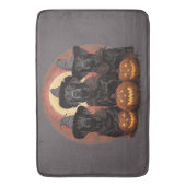 ハロウィーンラブラドールレトリエバードッグスウィッチハット バスマット (正面縦)