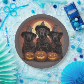 ハロウィーンラブラドールレトリエバードッグスウィッチハット ペーパープレート (パーティー)