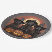 ハロウィーンラブラドールレトリエバードッグスウィッチハット ペーパープレート (アングル)