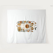 ハロウィーンラブラドールレトリエバーフラワー タペストリー (正面(横))