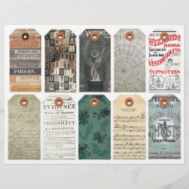 ハロウィーンラベルクリップアートシートダークアカデミア